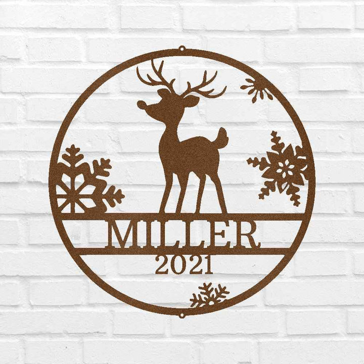 Rudolph's Deer Personalized Gifts - Custom Metal Sign, Christmas Gift - GiFTiFY