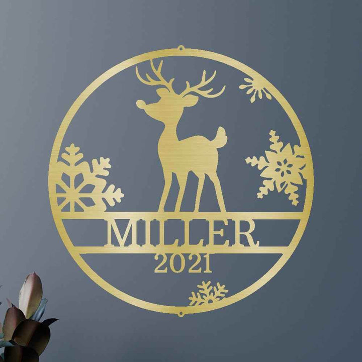 Rudolph's Deer Personalized Gifts - Custom Metal Sign, Christmas Gift - GiFTiFY