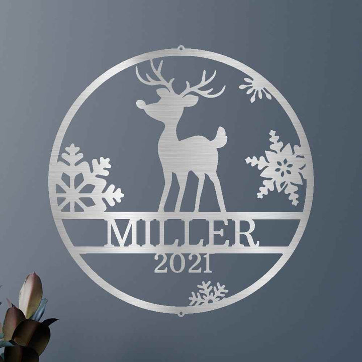 Rudolph's Deer Personalized Gifts - Custom Metal Sign, Christmas Gift - GiFTiFY