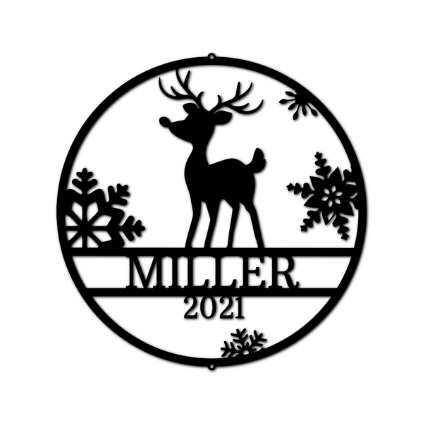 Rudolph's Deer Personalized Gifts - Custom Metal Sign, Christmas Gift - GiFTiFY