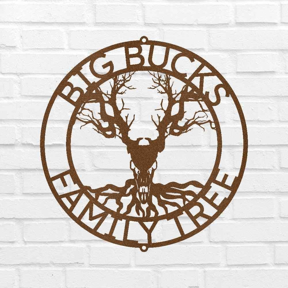 Skull Tree Sign - Custom Metal Sign, Housewarming/Christmas Gift, Family Letter - GiFTiFY