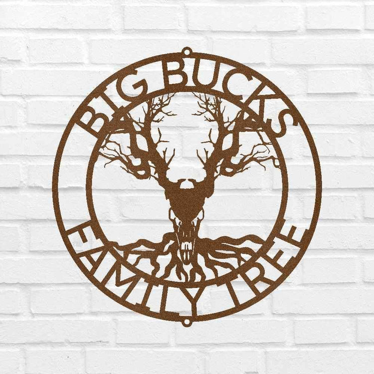 Skull Tree Sign - Custom Metal Sign, Housewarming/Christmas Gift, Family Letter - GiFTiFY