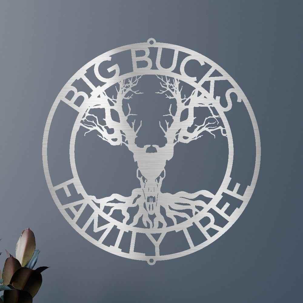 Skull Tree Sign - Custom Metal Sign, Housewarming/Christmas Gift, Family Letter - GiFTiFY