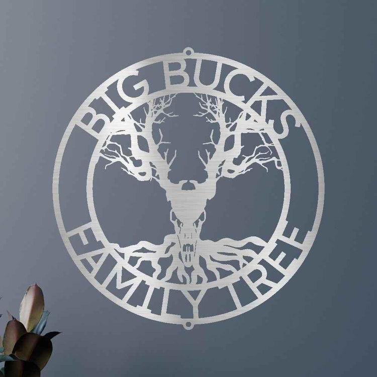 Skull Tree Sign - Custom Metal Sign, Housewarming/Christmas Gift, Family Letter - GiFTiFY