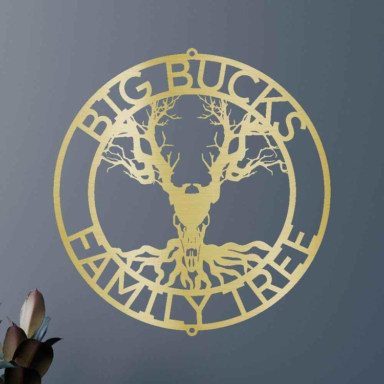 Skull Tree Sign - Custom Metal Sign, Housewarming/Christmas Gift, Family Letter - GiFTiFY