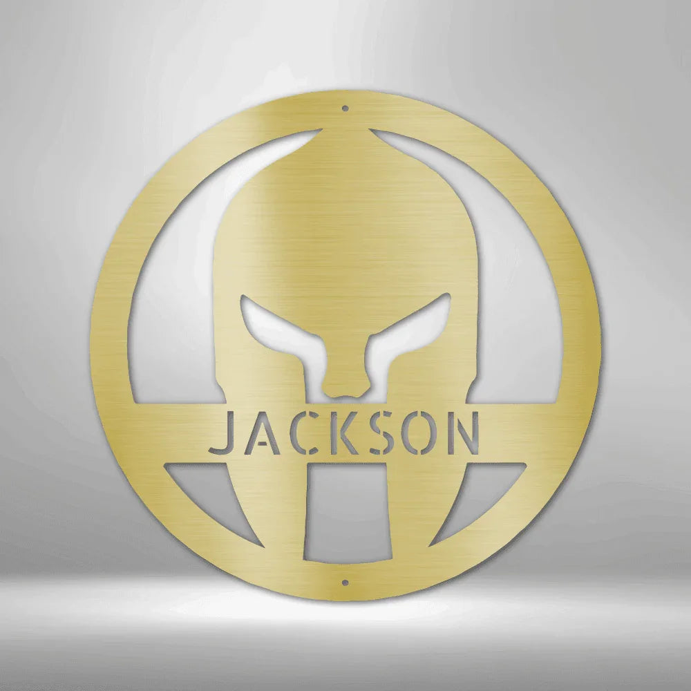 Spartan Helmet Personalized Gifts - Custom Metal Sign - GiFTiFY
