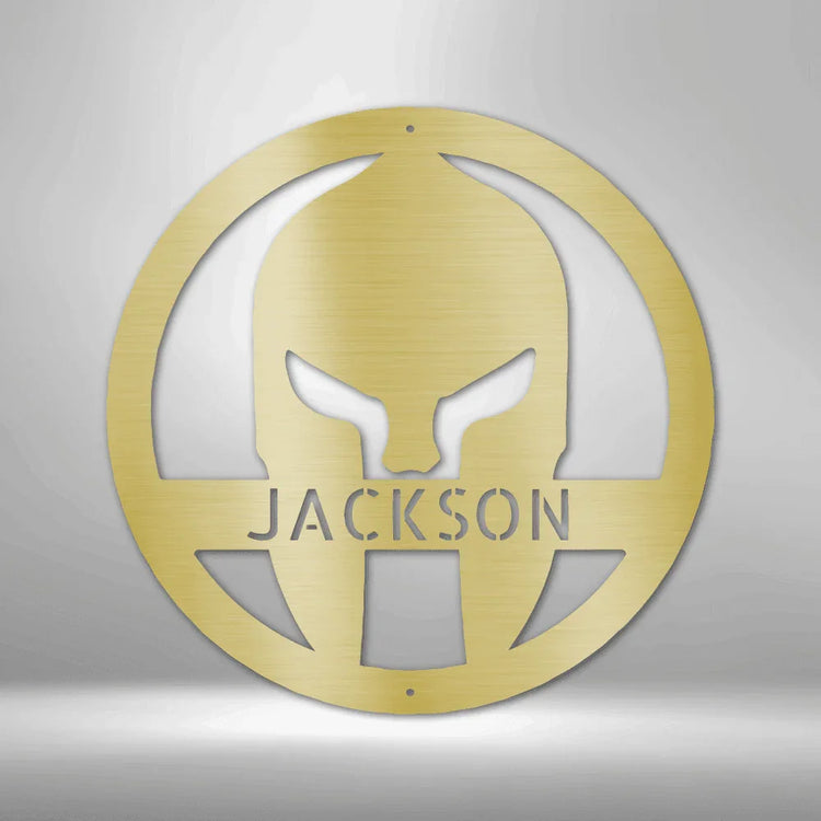 Spartan Helmet Personalized Gifts - Custom Metal Sign - GiFTiFY