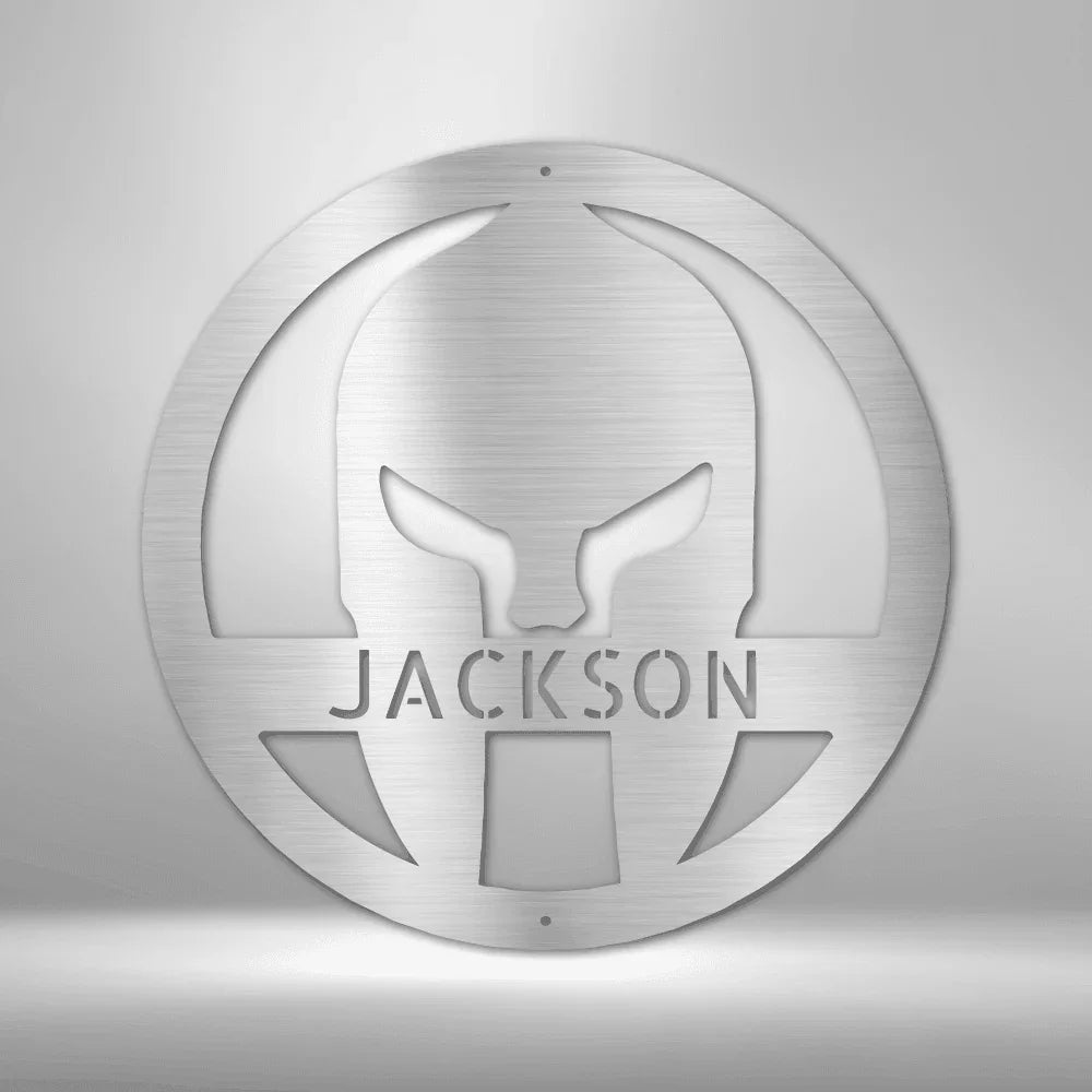Spartan Helmet Personalized Gifts - Custom Metal Sign - GiFTiFY