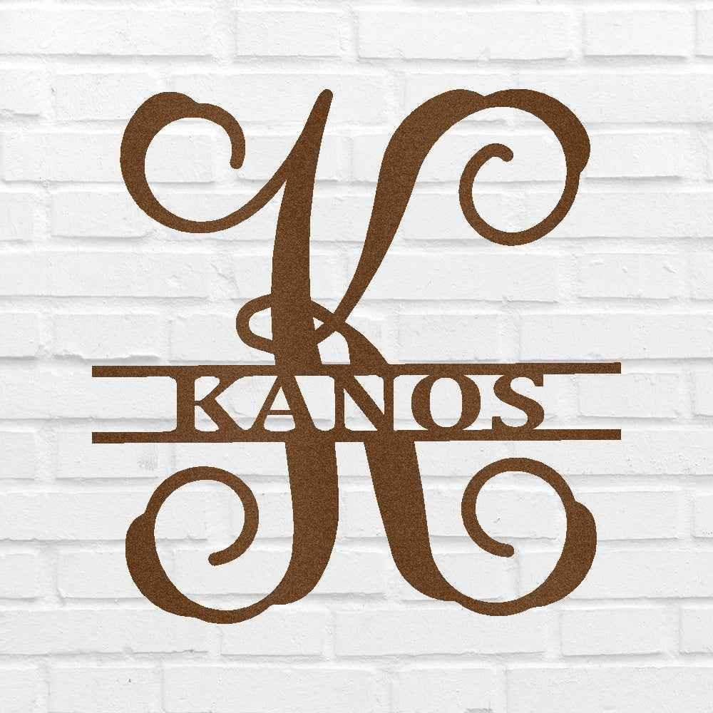 Vine Family Personalized Gifts - Custom Metal Sign, Split Letter - GiFTiFY