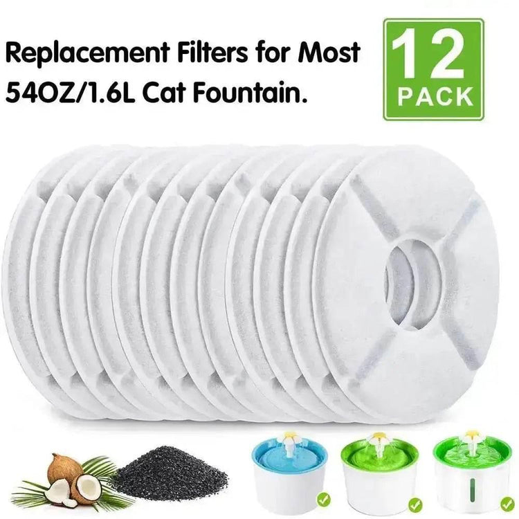 Pet Drinking Fountain with 12pcs Replacement Filters - GiFTiFY