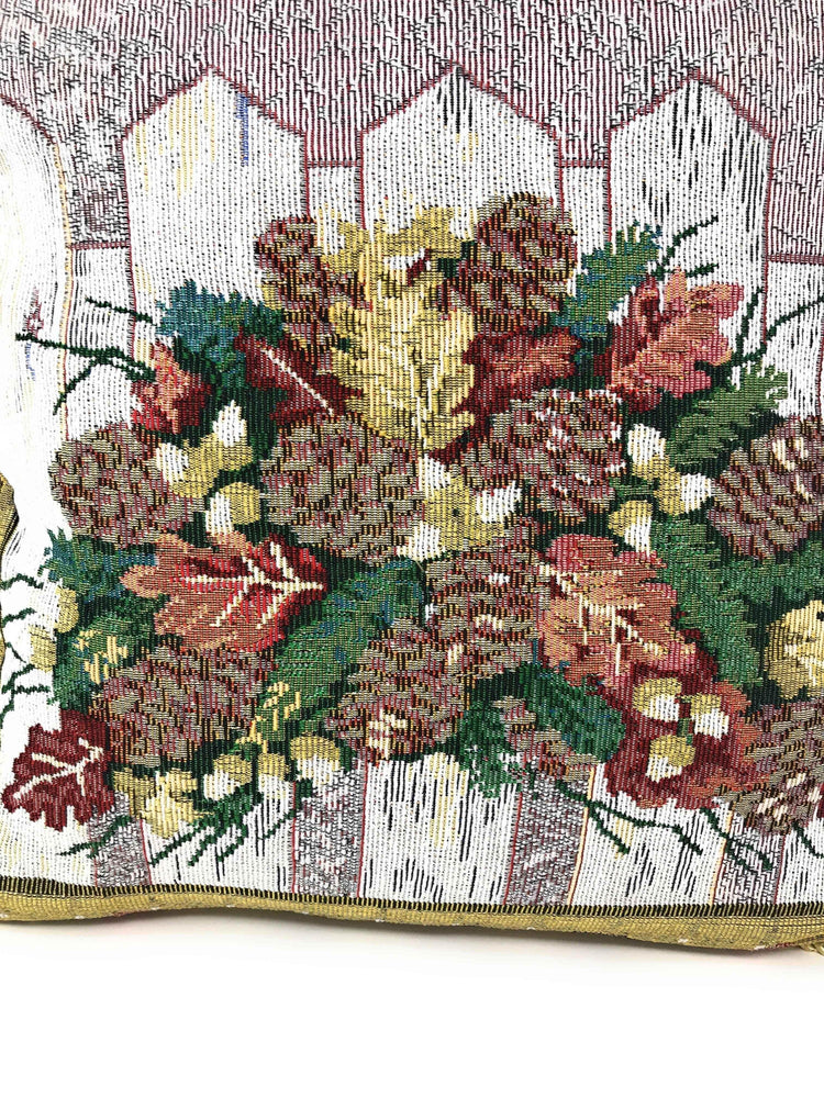 DaDa Bedding Set of 2-Pieces Festive Holiday Fiesta Floral Botanical Tapestry Throw Pillow Covers w/ Inserts - 18" x 18"