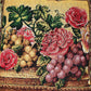 DaDa Bedding Set of 2-Pieces Parade Fruit & Roses Garden Tapestry Throw Pillow Covers w/ Inserts - 18" x 18"