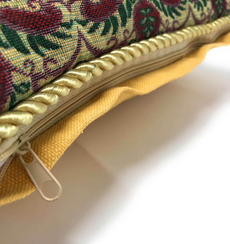 DaDa Bedding Set of 2-Pieces Parade Fruit & Roses Garden Tapestry Throw Pillow Covers w/ Inserts - 18" x 18"