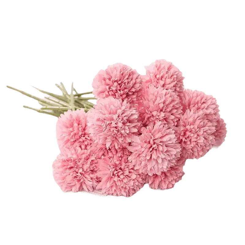 Pink and White Silk Kiku Flowers Bouquet Flower by Yajia Decorative Store