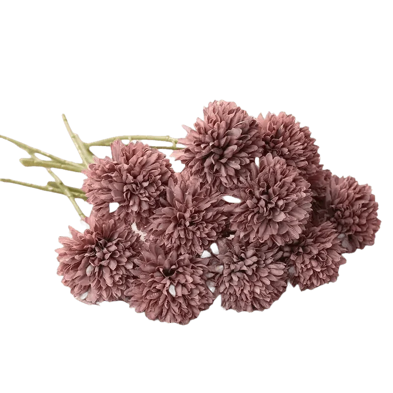 Pink and White Silk Kiku Flowers Bouquet Flower by Yajia Decorative Store