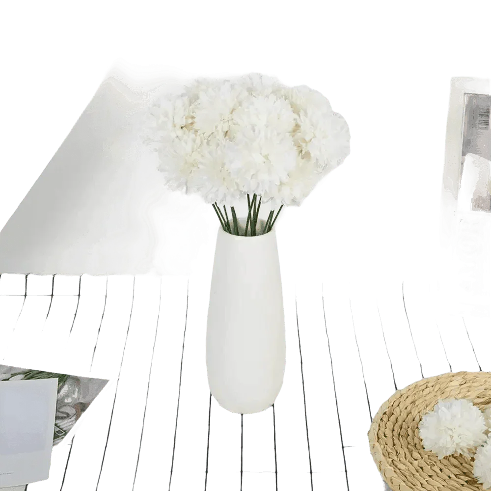 Pink and White Silk Kiku Flowers Bouquet Flower by Yajia Decorative Store
