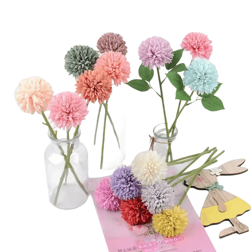 Pink and White Silk Kiku Flowers Bouquet Flower by Yajia Decorative Store