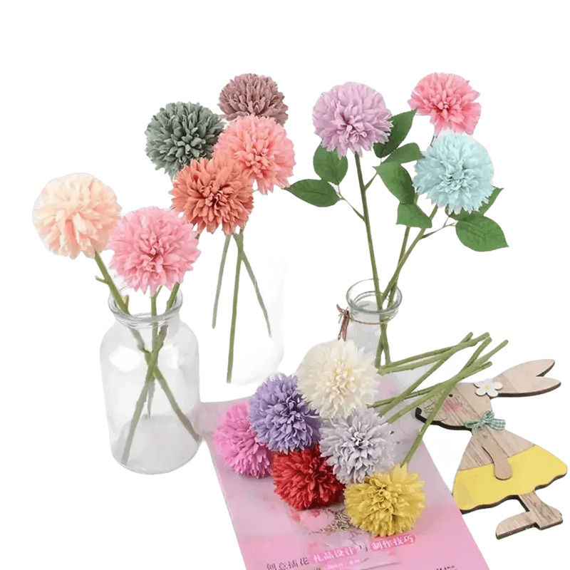 Pink and White Silk Kiku Flowers Bouquet Flower by Yajia Decorative Store