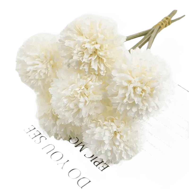 Pink and White Silk Kiku Flowers Bouquet Flower by Yajia Decorative Store