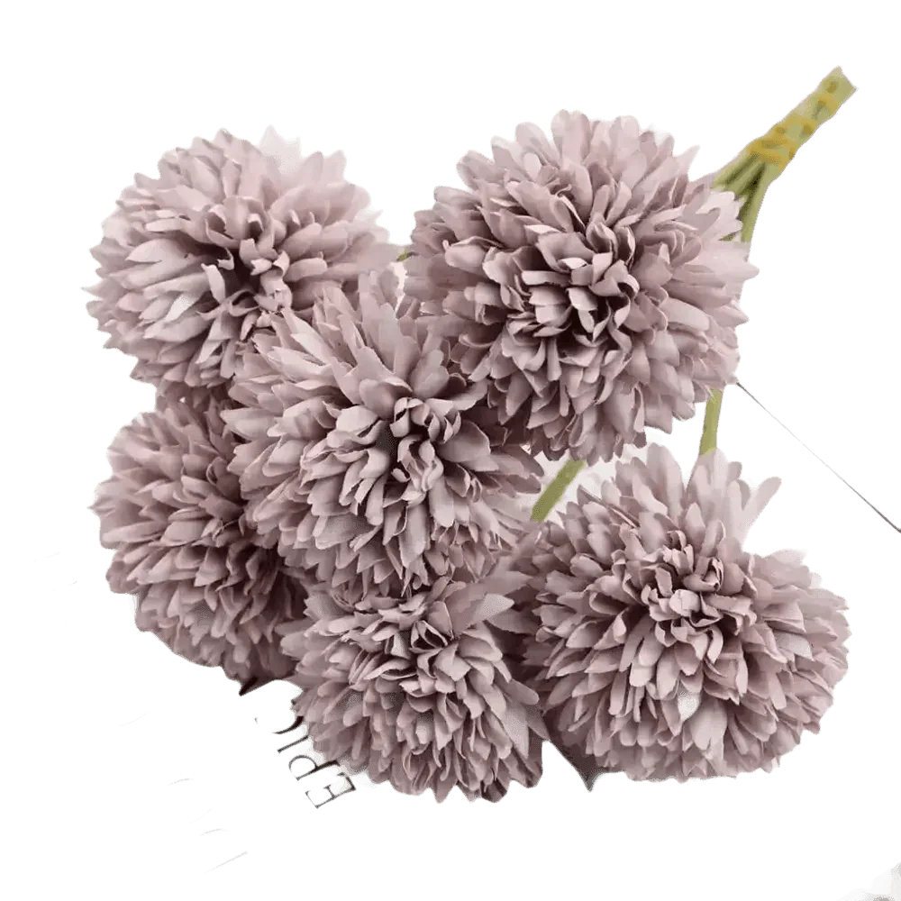 Pink and White Silk Kiku Flowers Bouquet Flower by Yajia Decorative Store