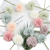 Pink and White Silk Kiku Flowers Bouquet - GiFTiFY