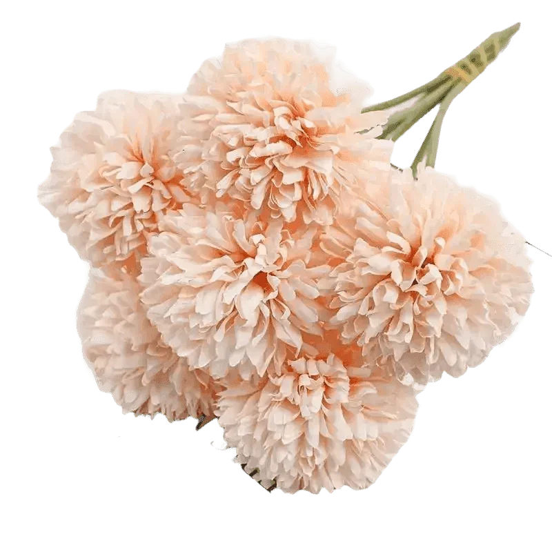Pink and White Silk Kiku Flowers Bouquet Flower by Yajia Decorative Store