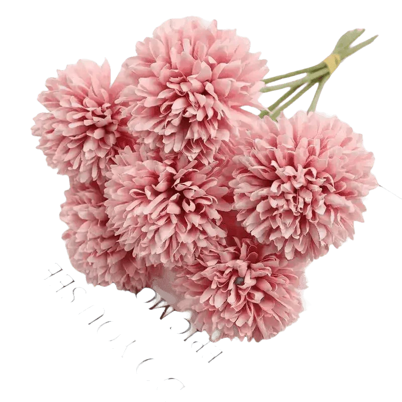 Pink and White Silk Kiku Flowers Bouquet Flower by Yajia Decorative Store