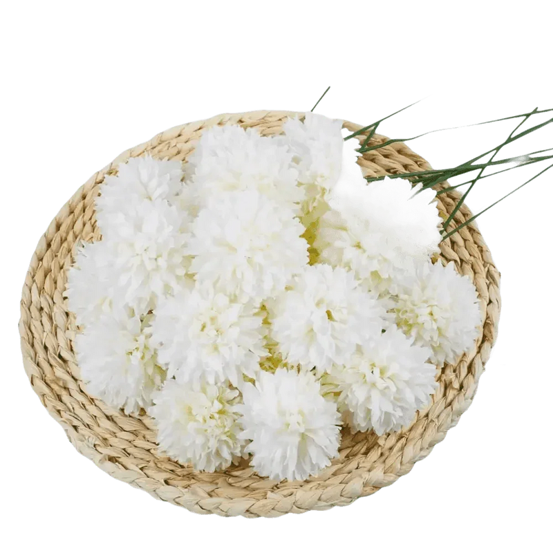 Pink and White Silk Kiku Flowers Bouquet Flower by Yajia Decorative Store