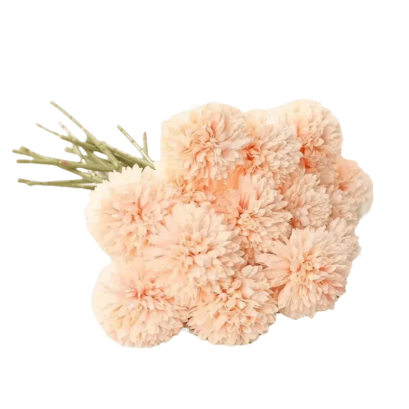 Pink and White Silk Kiku Flowers Bouquet Flower by Yajia Decorative Store