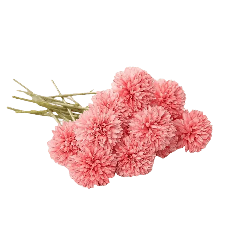 Pink and White Silk Kiku Flowers Bouquet Flower by Yajia Decorative Store
