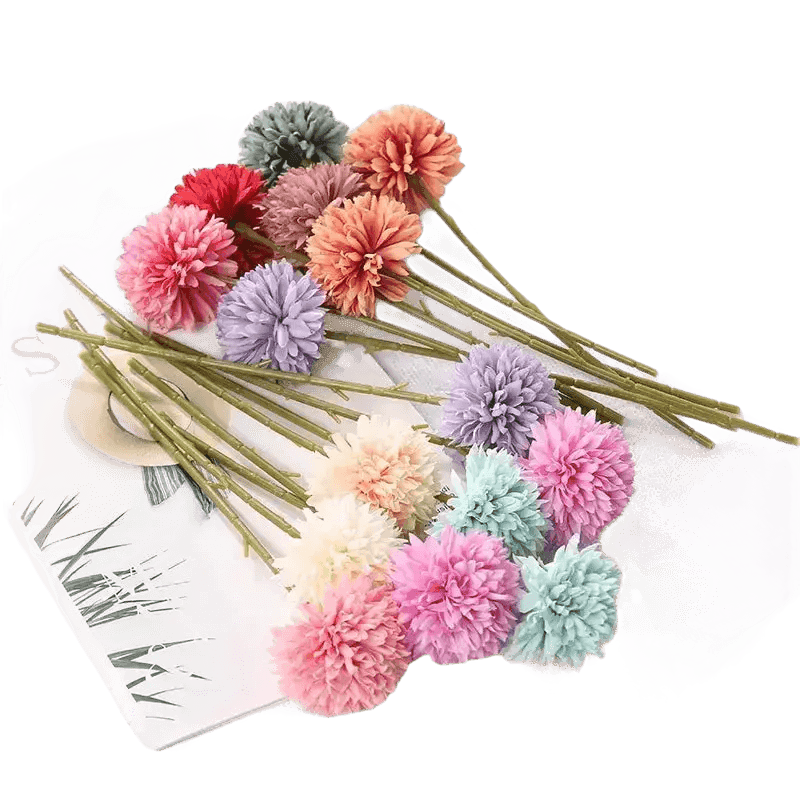 Pink and White Silk Kiku Flowers Bouquet Flower by Yajia Decorative Store