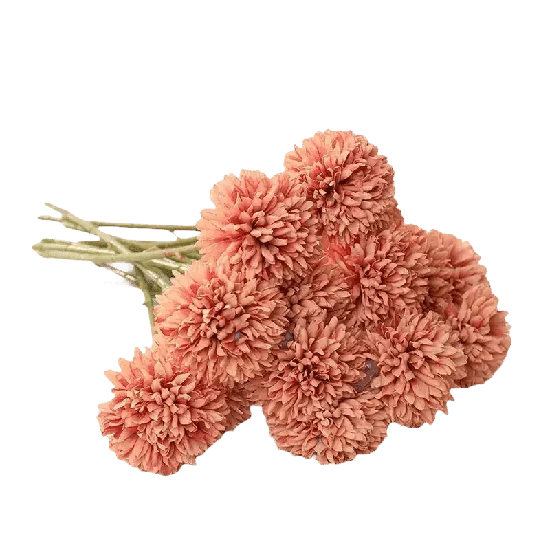Pink and White Silk Kiku Flowers Bouquet Flower by Yajia Decorative Store