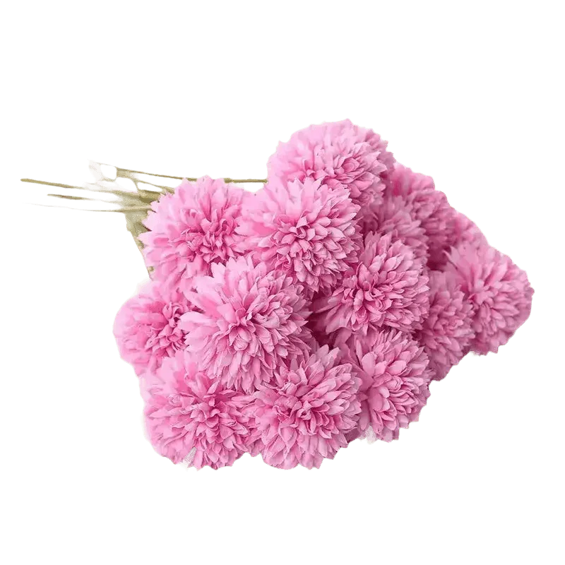 Pink and White Silk Kiku Flowers Bouquet Flower by Yajia Decorative Store