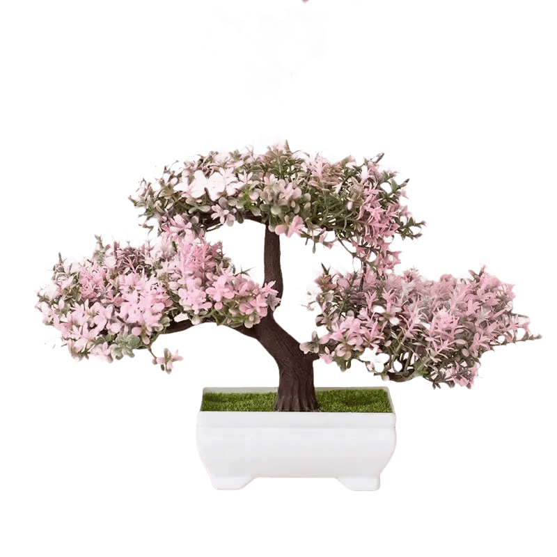 Pink Bonsai Small Tree Pot Artificial Plant fake trees by Wonderful Ween Store