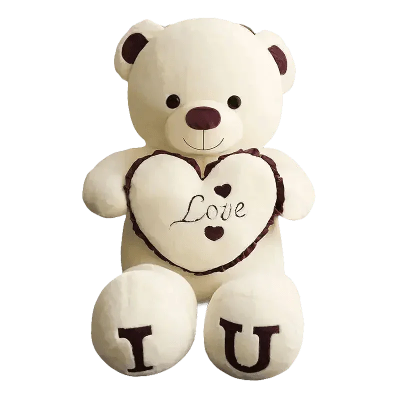 Pink Plush Teddy Bear with Heart Big Size Teddy Bear 100cm Plush Toy Pink 100cm Plush Toy Teddy Bear - GiFTiFY