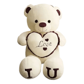 Pink Plush Teddy Bear with Heart Big Size Teddy Bear 100cm Plush Toy Pink 100cm Plush Toy Teddy Bear - GiFTiFY