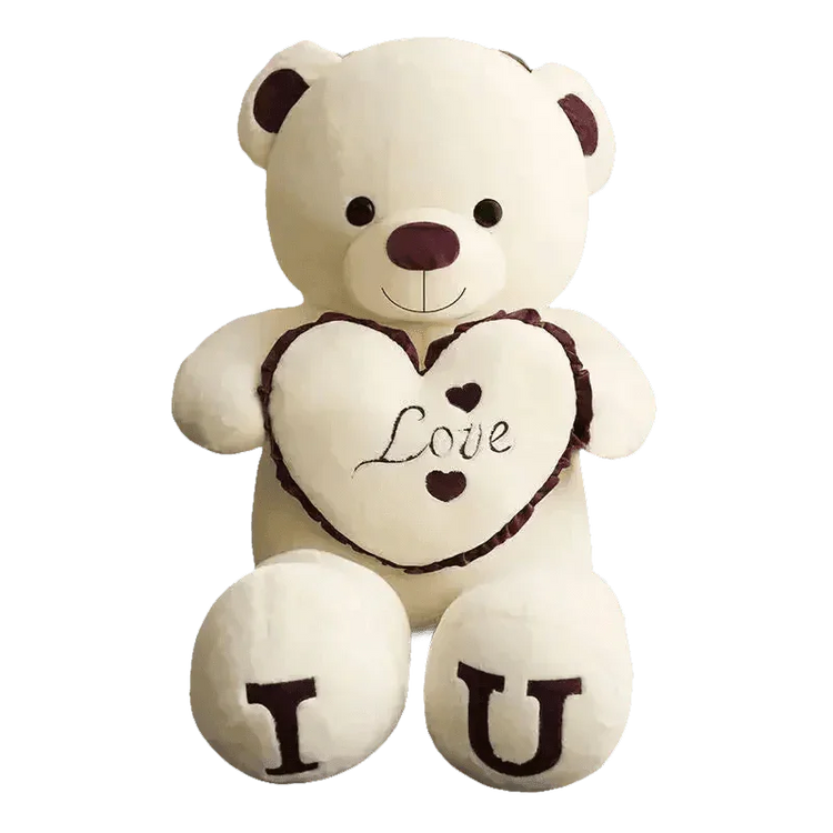 Pink Plush Teddy Bear with Heart Big Size Teddy Bear 100cm Plush Toy Pink 100cm Plush Toy Teddy Bear - GiFTiFY