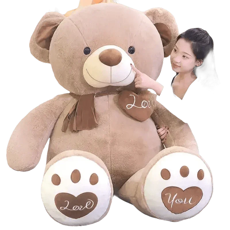 Pink Plush Teddy Bear with Heart Big Size Teddy Bear 100cm Plush Toy Pink 100cm Plush Toy Teddy Bear - GiFTiFY