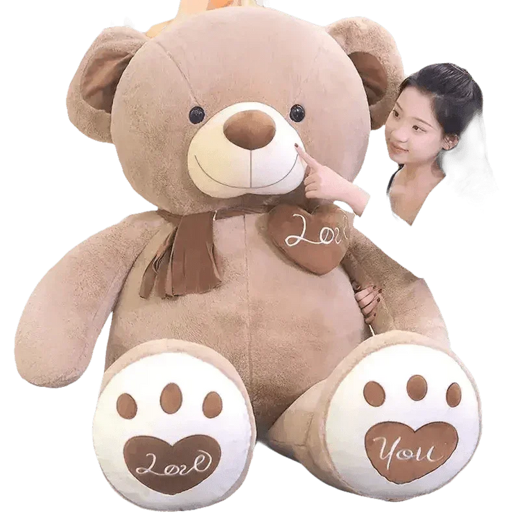 Pink Plush Teddy Bear with Heart Big Size Teddy Bear 100cm Plush Toy Pink 100cm Plush Toy Teddy Bear - GiFTiFY