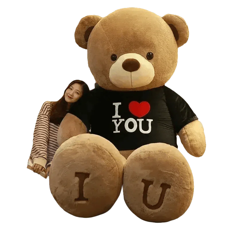 Pink Plush Teddy Bear with Heart Big Size Teddy Bear 100cm Plush Toy Pink 100cm Plush Toy Teddy Bear - GiFTiFY