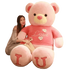 Pink Plush Teddy Bear with Heart Big Size Teddy Bear 100cm Plush Toy Pink 100cm Plush Toy Teddy Bear - GiFTiFY