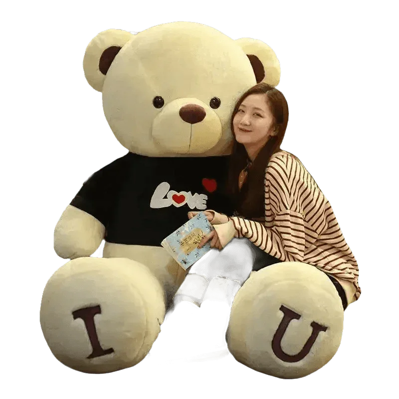 Pink Plush Teddy Bear with Heart Big Size Teddy Bear 100cm Plush Toy Pink 100cm Plush Toy Teddy Bear - GiFTiFY