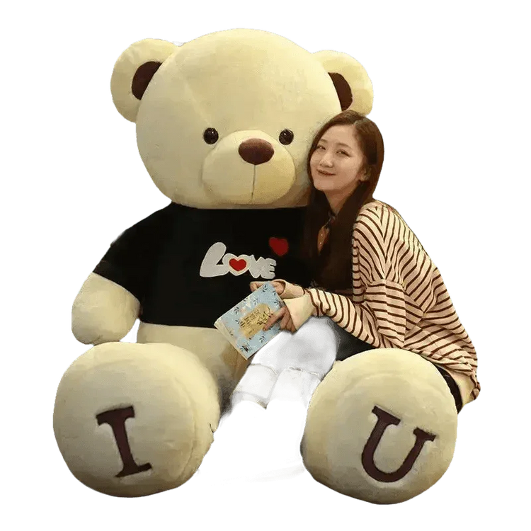 Pink Plush Teddy Bear with Heart Big Size Teddy Bear 100cm Plush Toy Pink 100cm Plush Toy Teddy Bear - GiFTiFY