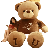 Pink Plush Teddy Bear with Heart Big Size Teddy Bear 100cm Plush Toy Pink 100cm Plush Toy Teddy Bear - GiFTiFY