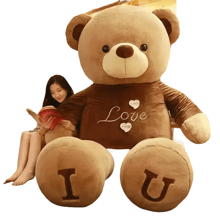 Pink Plush Teddy Bear with Heart Big Size Teddy Bear 100cm Plush Toy Pink 100cm Plush Toy Teddy Bear - GiFTiFY