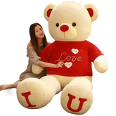 Pink Plush Teddy Bear with Heart Big Size Teddy Bear 100cm Plush Toy Pink 100cm Plush Toy Teddy Bear - GiFTiFY