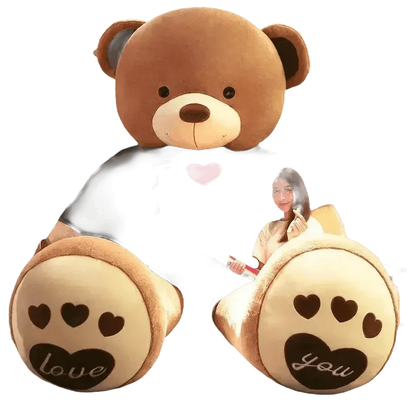 Pink Plush Teddy Bear with Heart Big Size Teddy Bear 100cm Plush Toy Pink 100cm Plush Toy Teddy Bear - GiFTiFY