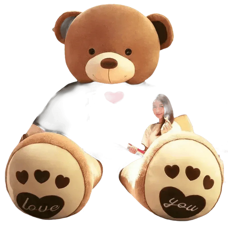 Pink Plush Teddy Bear with Heart Big Size Teddy Bear 100cm Plush Toy Pink 100cm Plush Toy Teddy Bear - GiFTiFY