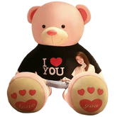 Pink Plush Teddy Bear with Heart Big Size Teddy Bear 100cm Plush Toy Pink 100cm Plush Toy Teddy Bear - GiFTiFY