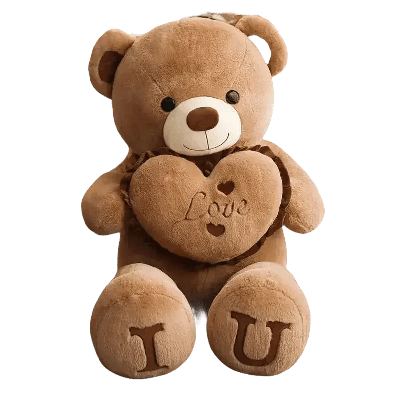 Pink Plush Teddy Bear with Heart Big Size Teddy Bear 100cm Plush Toy Pink 100cm Plush Toy Teddy Bear - GiFTiFY
